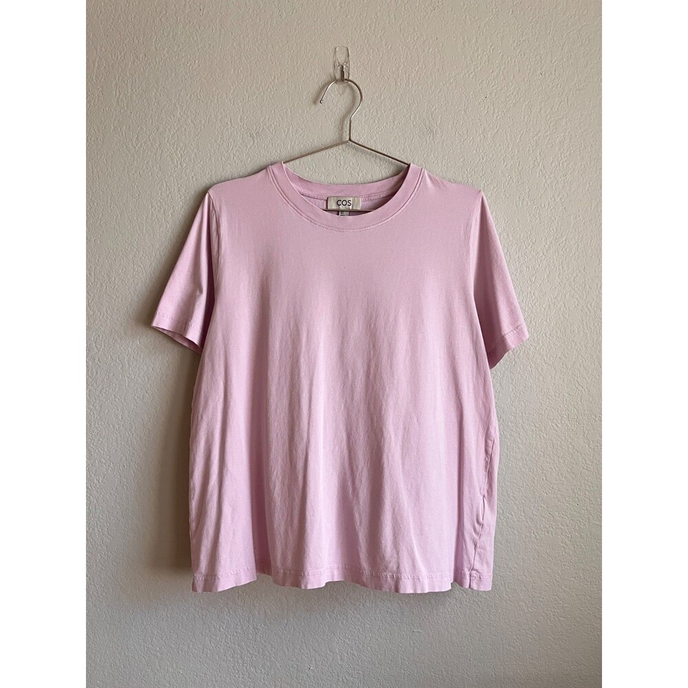 COS Women's Cotton Crew Neck T-Shirt in Pink Size LARGE